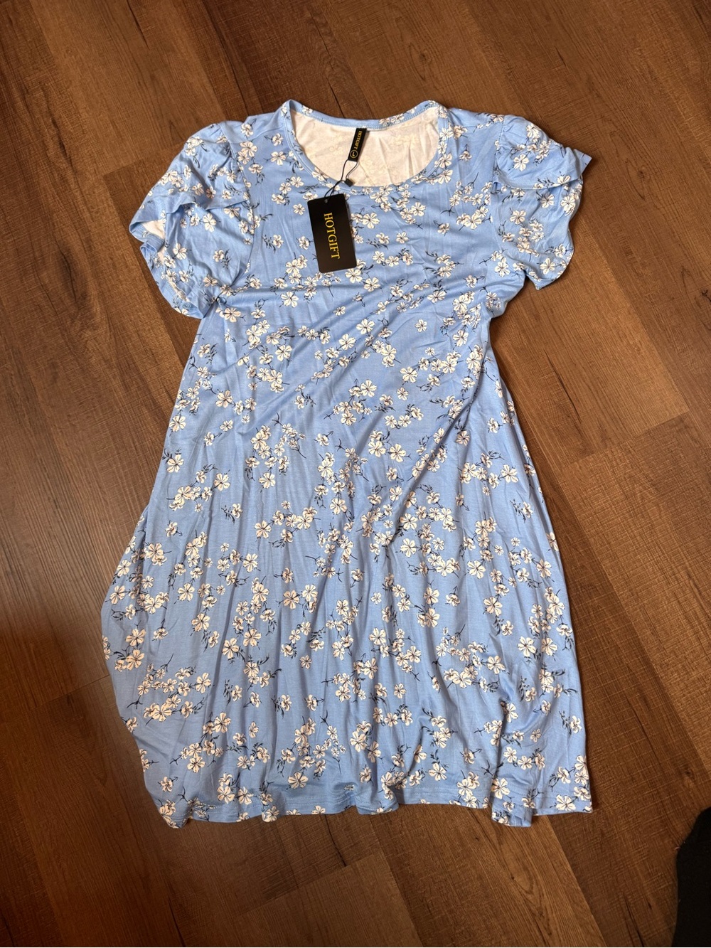 Blue Floral Midi Dress